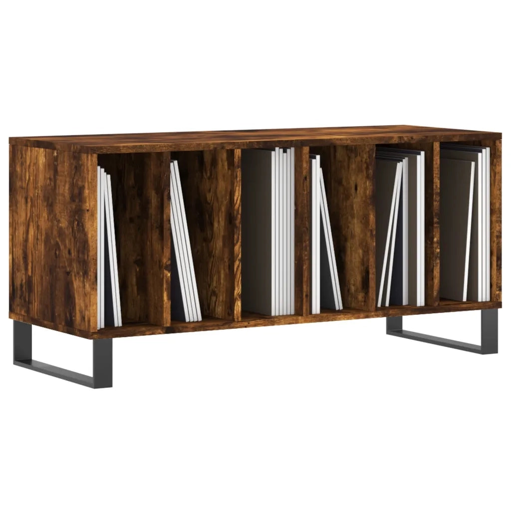 vidaXL Mobile Porta Dischi Rovere Fumo 100x38x48 cm Legno Multistrato