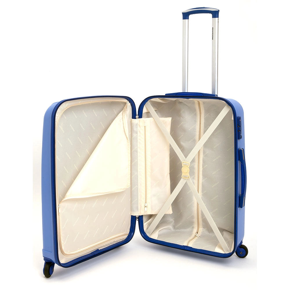Set 3 Valigie Trolley Rigide in Polipropilene 4 Ruote TSA Ravizzoni Iron Blu
