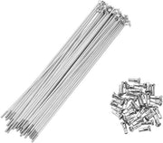 Spoke in Carbono e Acciaio - 14G - 175MM - 36 pezzi - Per Durata e Resistenza Antiscaleggiamento - Flessibili per Ruote da Bicicletta