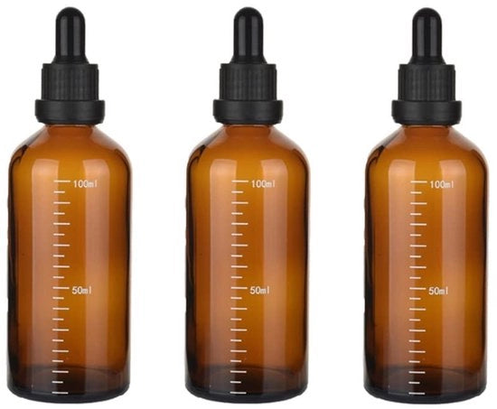 Flessa per Olio Essenziale 100 ml - Flessina con Pipetta - Flessa in Vetro Rifornibile - Colore Ambra - Adatta per Olii Essenziali - Duratura Lunga, Pratica