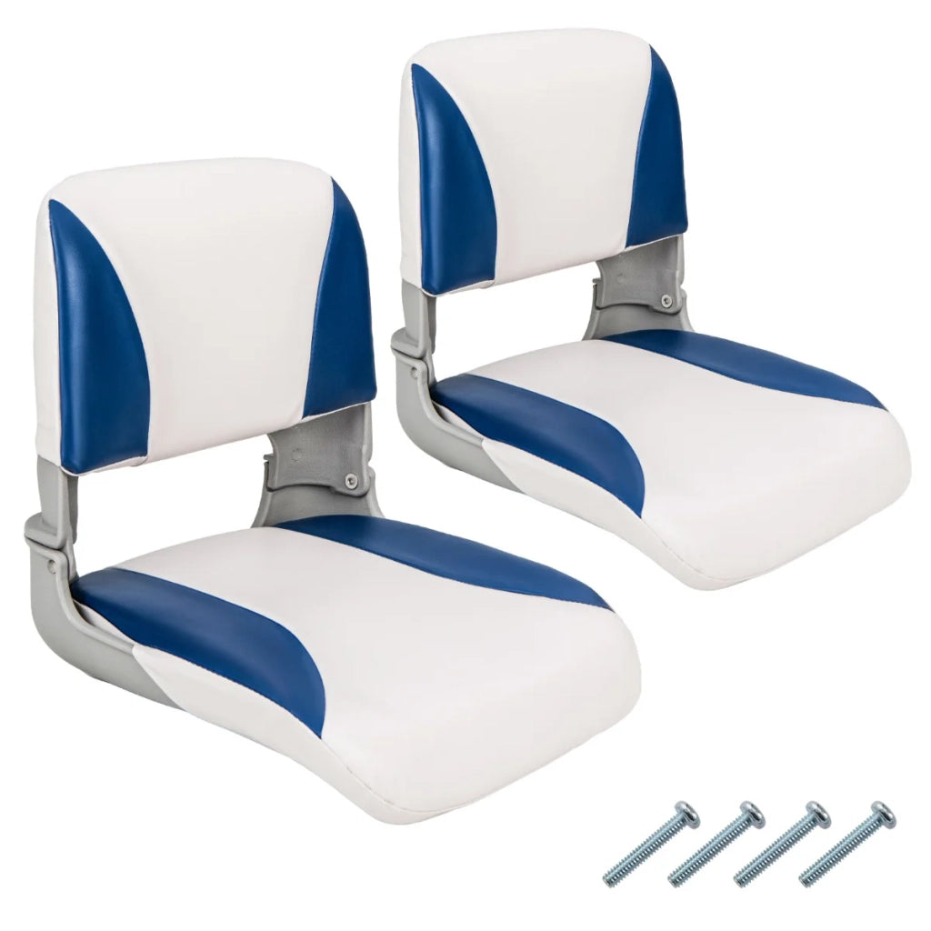 Set di 2 sedili imbottiti per barca 49 x 46 x 48 cm comfort ottimale pieghevoli stile moderno PVC blu 20_0013602