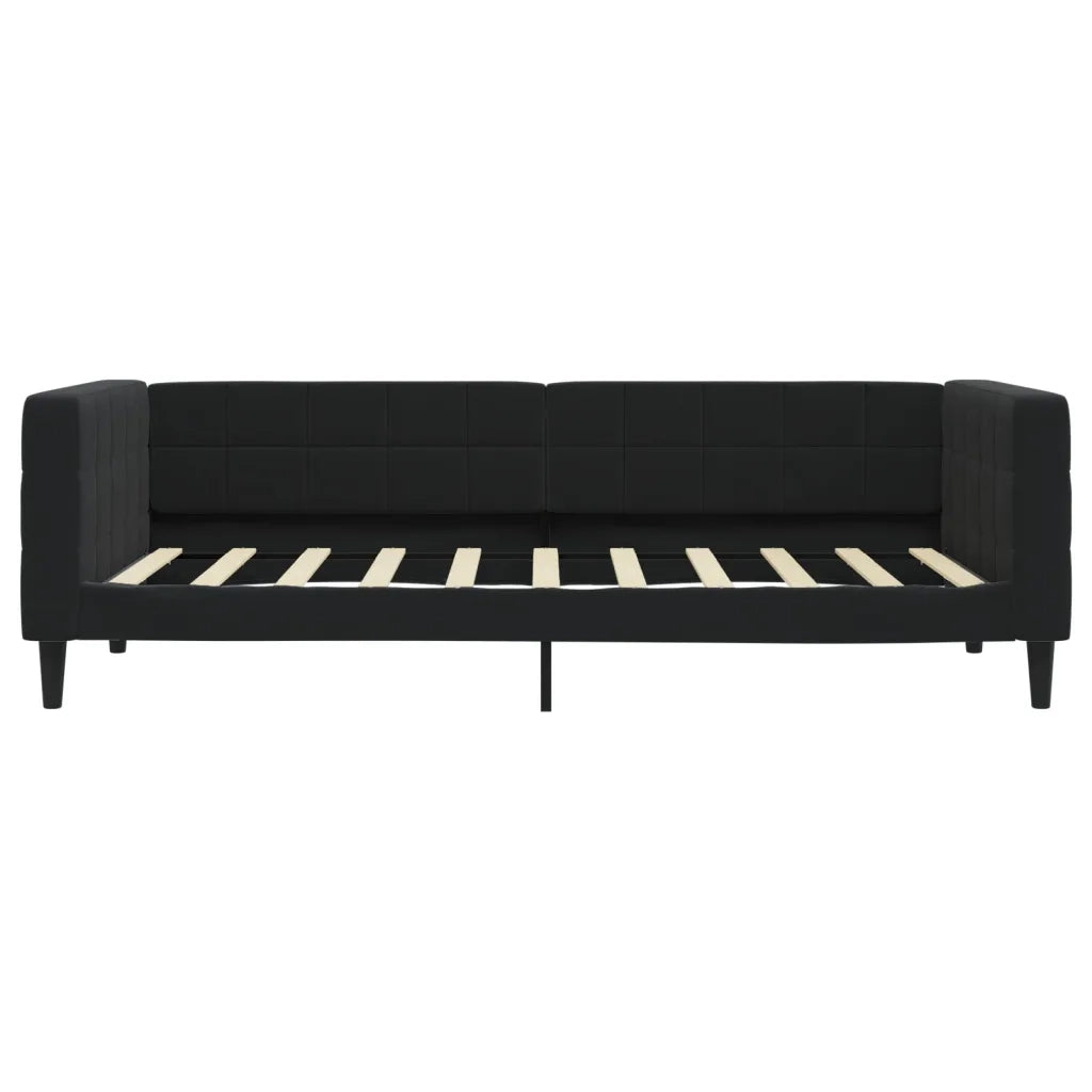 Divano Letto con Materasso Nero 90x190 cm in Velluto