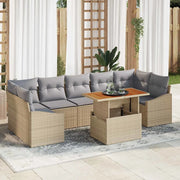 Set Divano da Giardino 8 pcs Beige e Grigio Chiaro 3358541