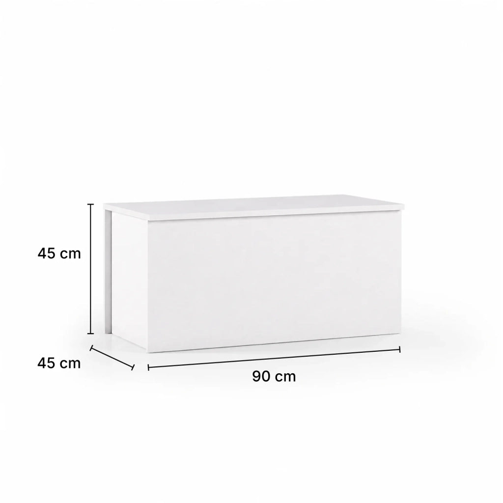 Cassapanca Contenitore Bianca con Coperchio Soft Close | Panca Ingresso Salvaspazio con Ampio Vano Interno | Baule Multiuso Moderno 90x45x45 cm