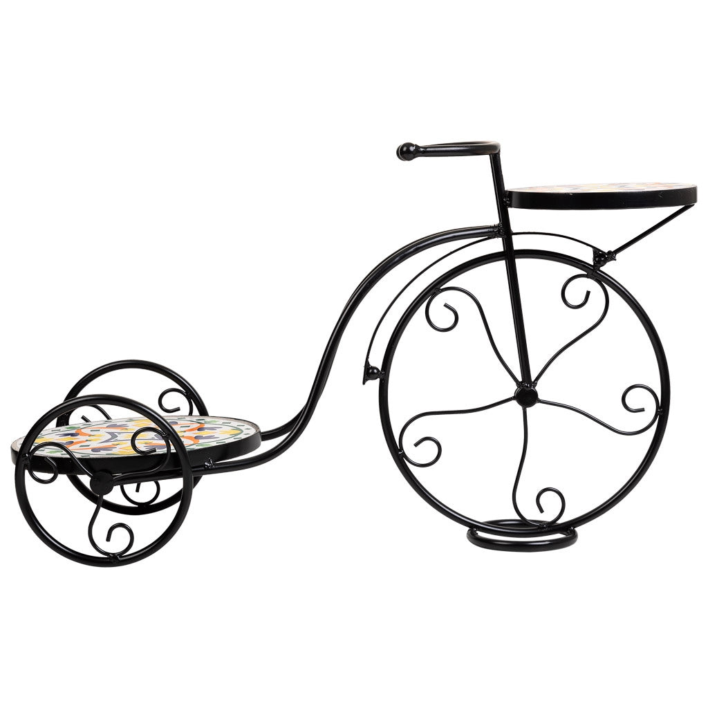 Supporto bici in mosaico Multicolore e ferro battuto 67x26,5x43h