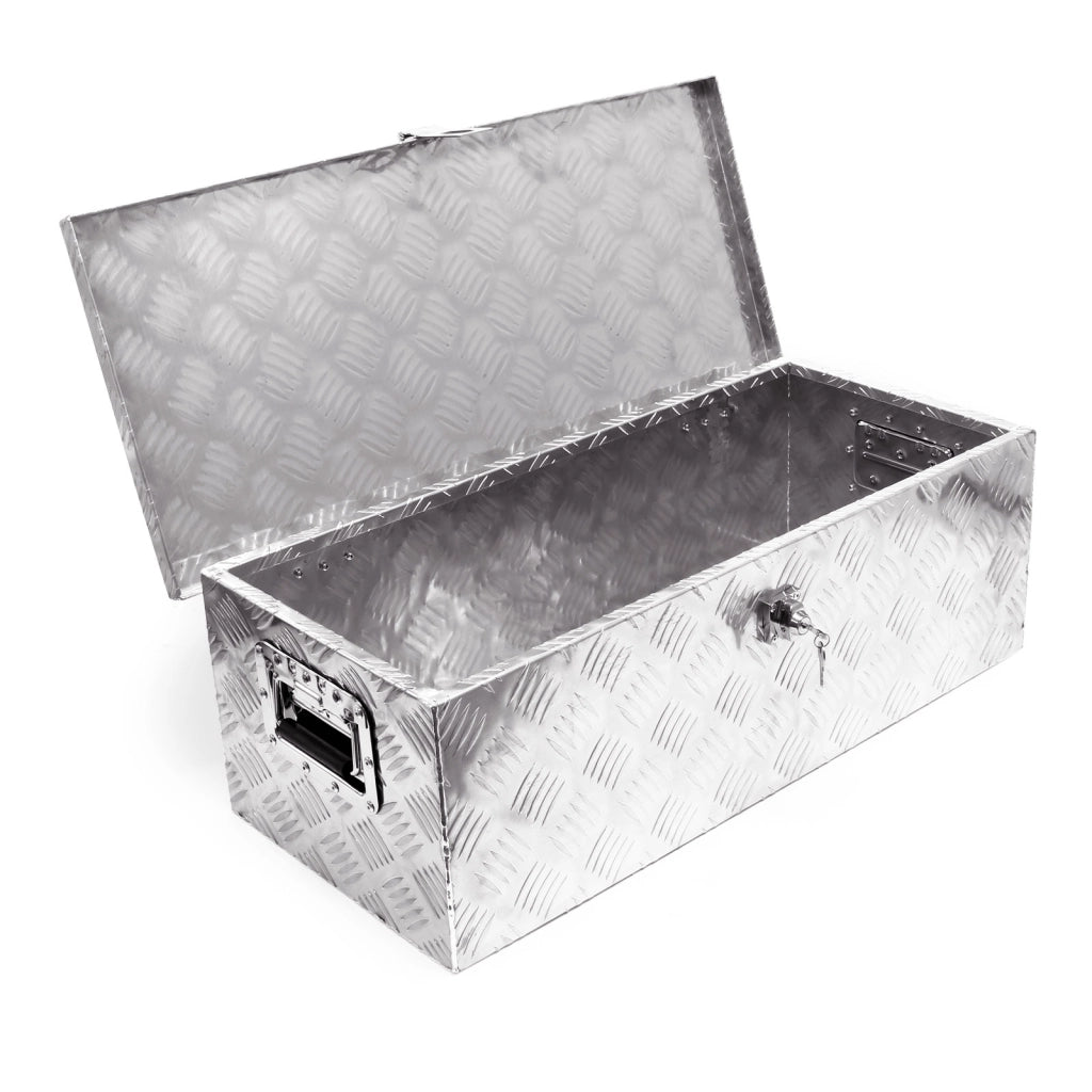 Baule in alluminio portattrezzi Cassa Box per attrezzi utensili 76x32x24,5cm