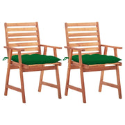 Sedie da Pranzo da Esterni con Cuscini 2 pz Massello di Acacia cod mxl 6303