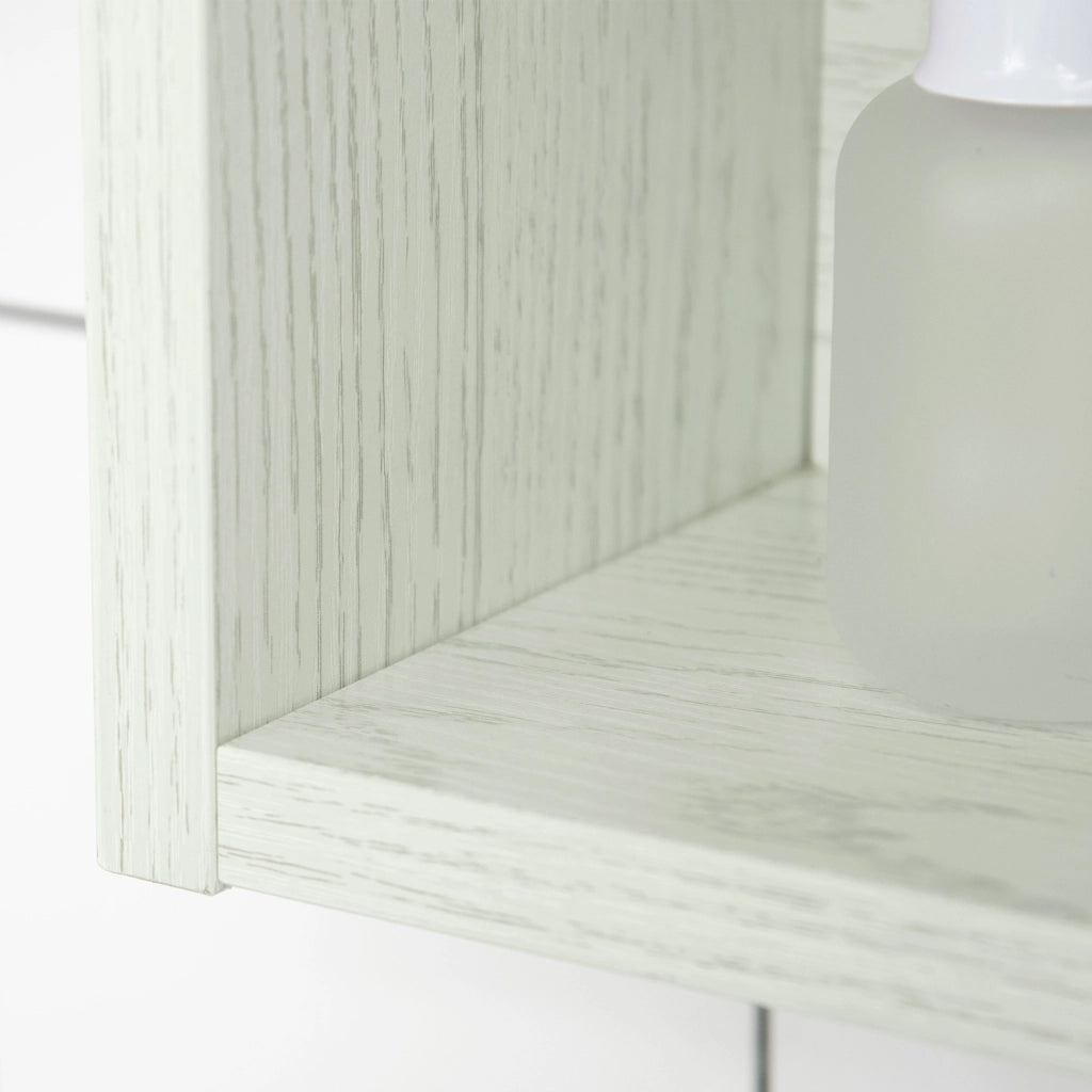 EasyComfort Armadietto Moderno da Bagno con Specchio a 4 Sezioni con Ripiani Regolabili, a Parete in Legno e Vetro, 90x15x75 cm, Grigio