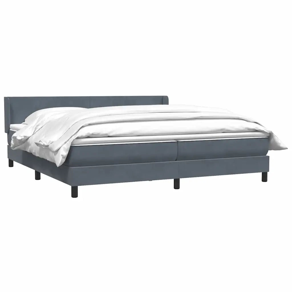 Giroletto a Molle con Materasso Grigio Scuro 180x210 cm Velluto 3317956