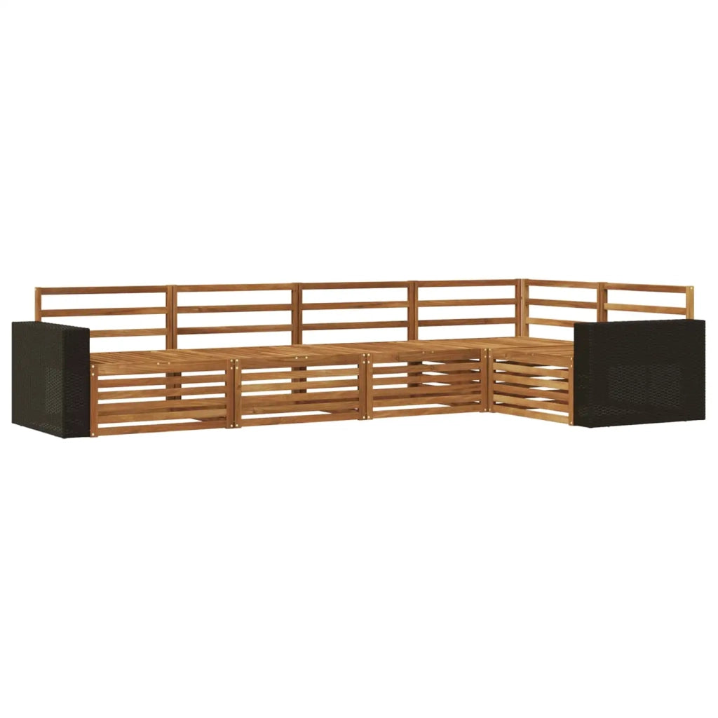 Set di divani da esterno 5 pcs Naturale 331 x 172,5 x 73 cm