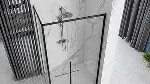 Cabina Doccia Solar Black Mat 100x80 con piatto doccia Savoy black