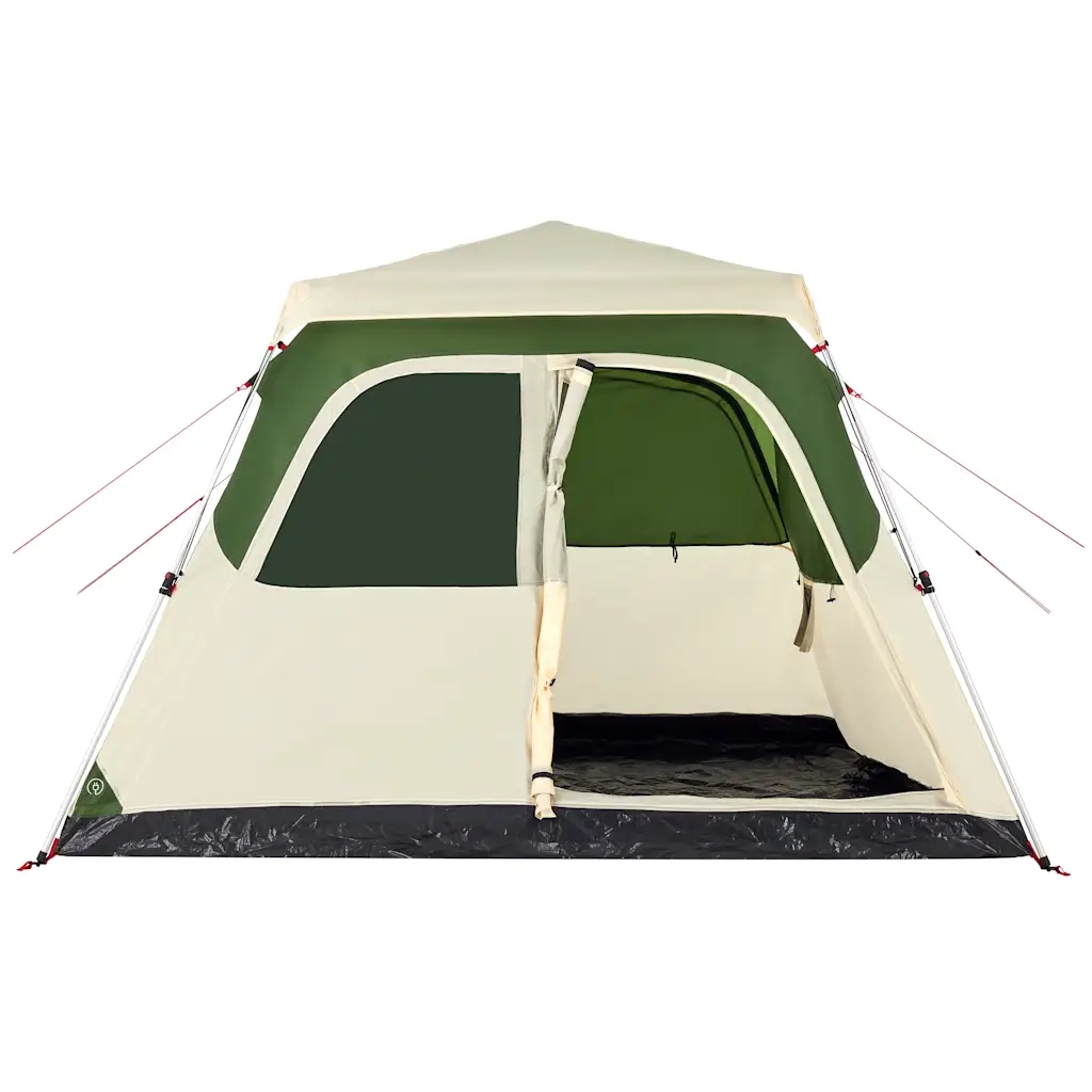 Tenda Familiare a Cupola 6 Persone-Tenda da campeggio Verde a Rilascio Rapido
