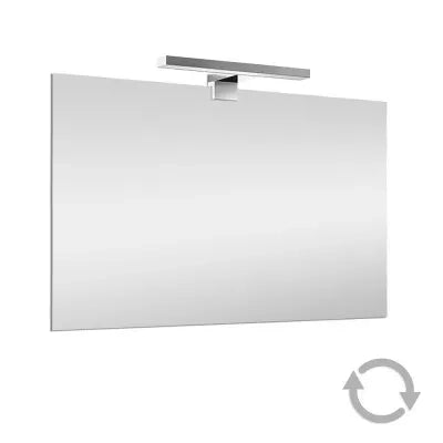 Specchio bagno 70x90 cm reversibile con luce LED fredda