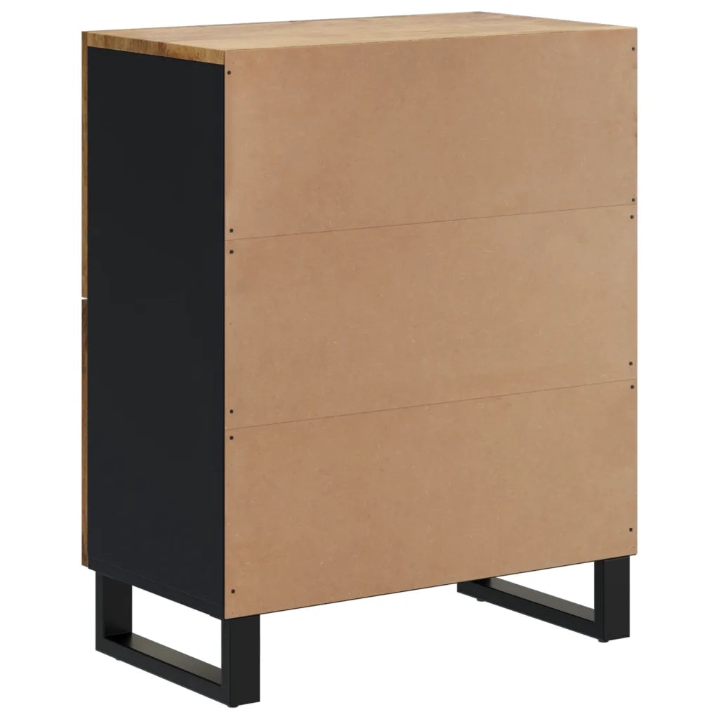 Credenza con 4 Ante-Buffet-Armadio da cucina 60x33x75 cm in Legno Massello di Mango