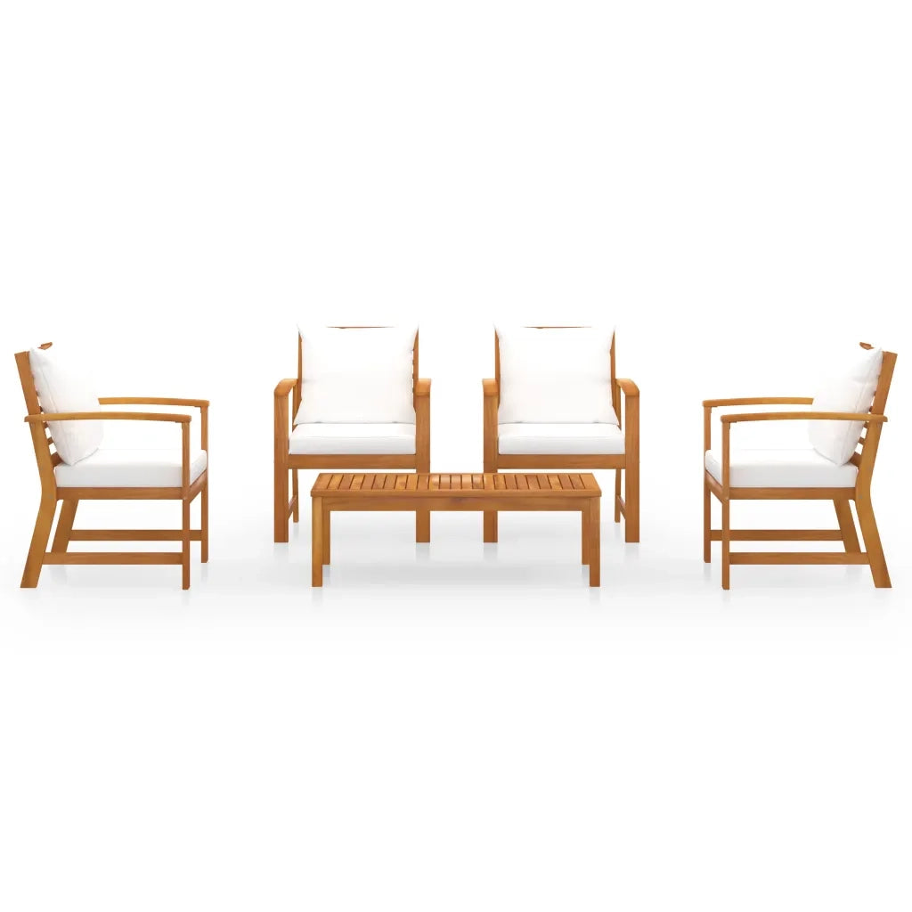 Set Divani da Giardino 5 pz con Cuscini in Massello di Acacia 3057790