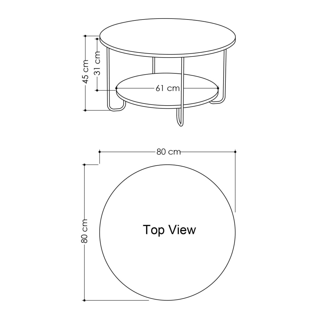 Plodio, Tavolino da Salotto un Vano, 80x80x45h cm Bianco