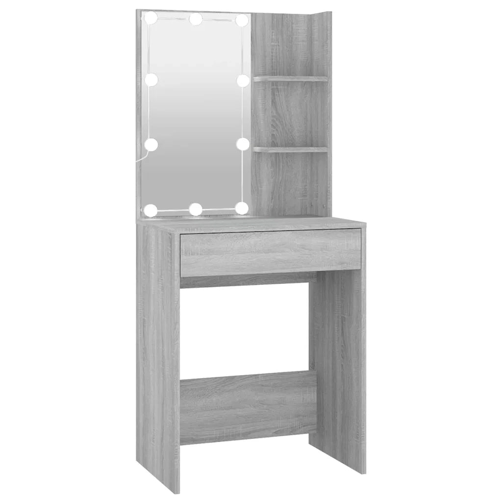 Toeletta con LED Grigio Sonoma 60x40x140 cmcod mxl 121156