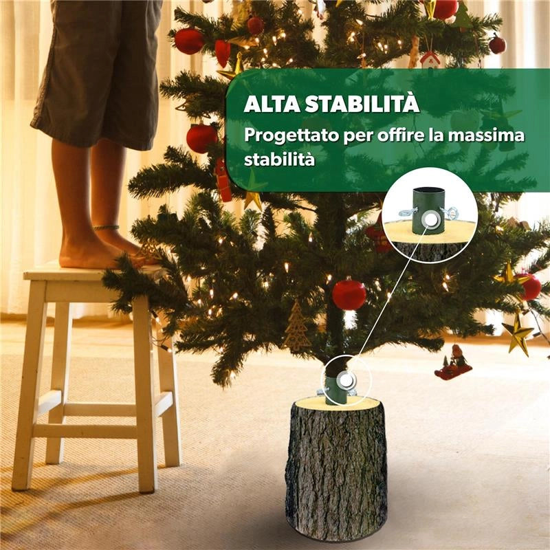 BASE PER ALBERO DI NATALE TRONCO REALISTICO DIAMETRO CM.23X28H PER ALBERI DA 120/150 CM CON KIT DI FISSAGGIO