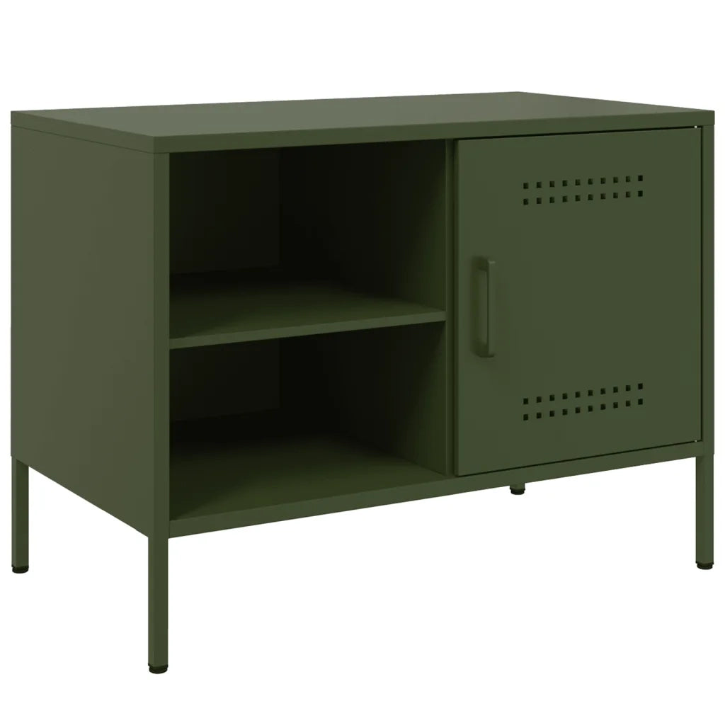 vidaXL Mobili TV 2pz Verde Oliva 68x39x50,5 cm in Acciaio
