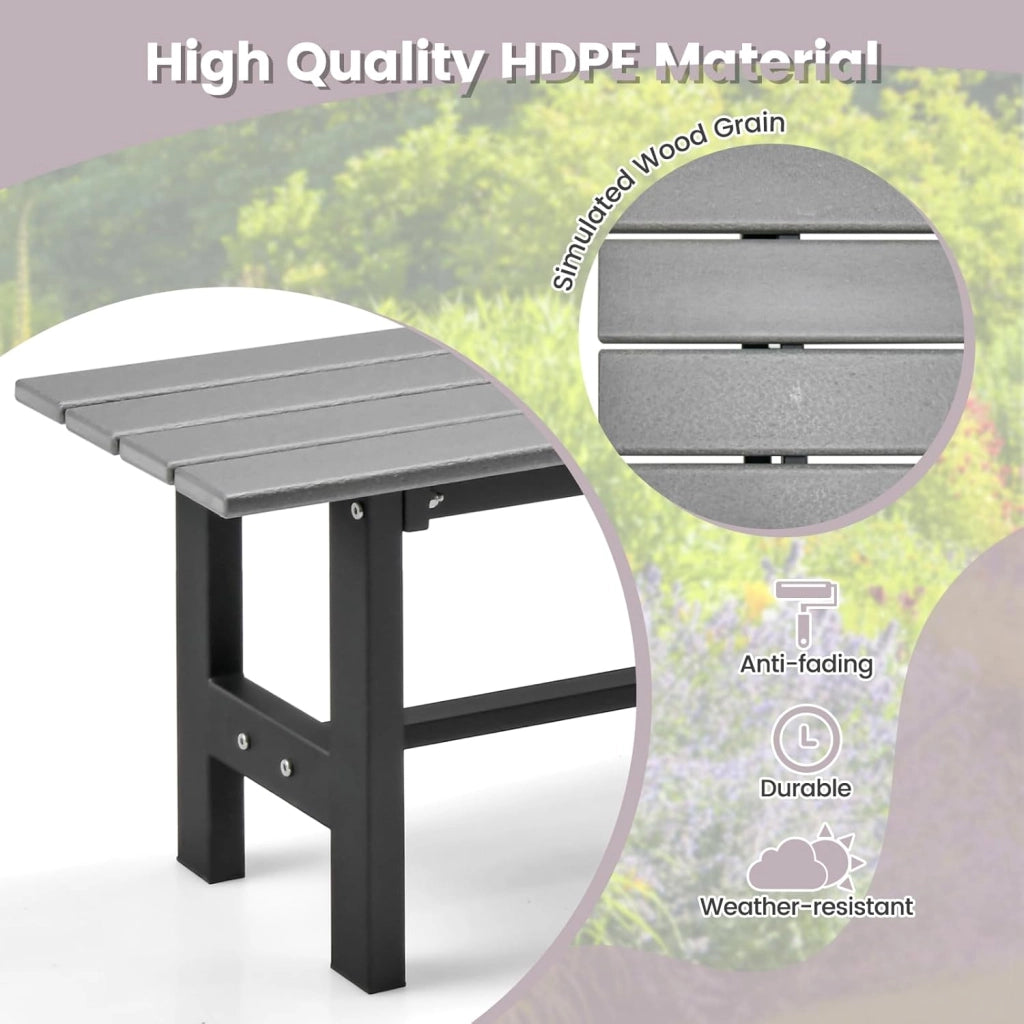 Panchina da Giardino con Sedile a Doghe, Telaio in Metallo e Verniciato a Polvere, Panca a 2 Posti da Giardino per Parco e Esterno, 120x34,5x40 cm (Grigio)