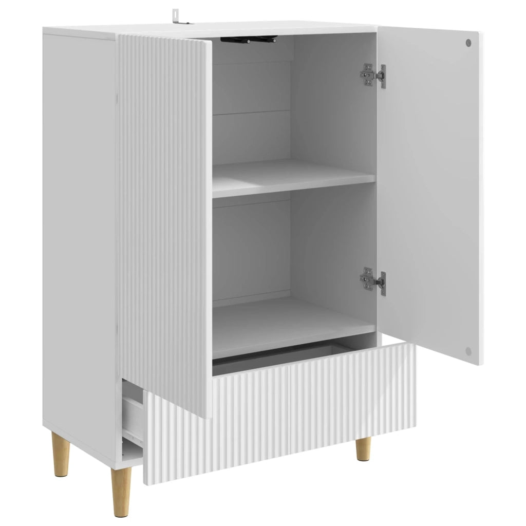 Credenza | Madia | Buffet da pranzo | Armadio da pranzo Bianco Lucido 66 x 34,5 x 95 cm Legno ingegnerizzato