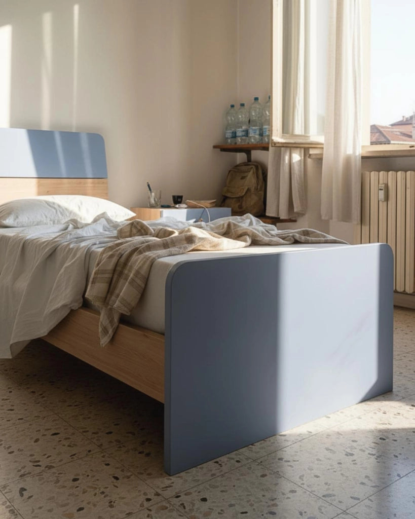 Letto Comby con fascioni e pediera - Letto singolo 87 x 197 - Struttura virginia e avio - Rete e materasso esclusi_