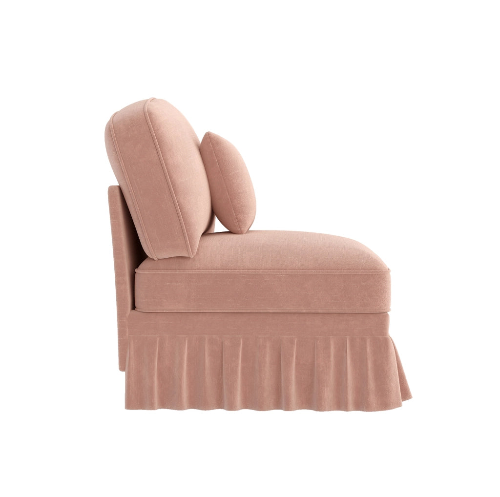 Divano angolare Cloud in ciniglia rosa con rivestimento removibile