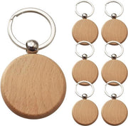 Sleutelhanger in legno con spazio per etichetta - 12 pezzi - Fai da te - Bianco - Etichettabile - 4 x 4 cm Lavatrice