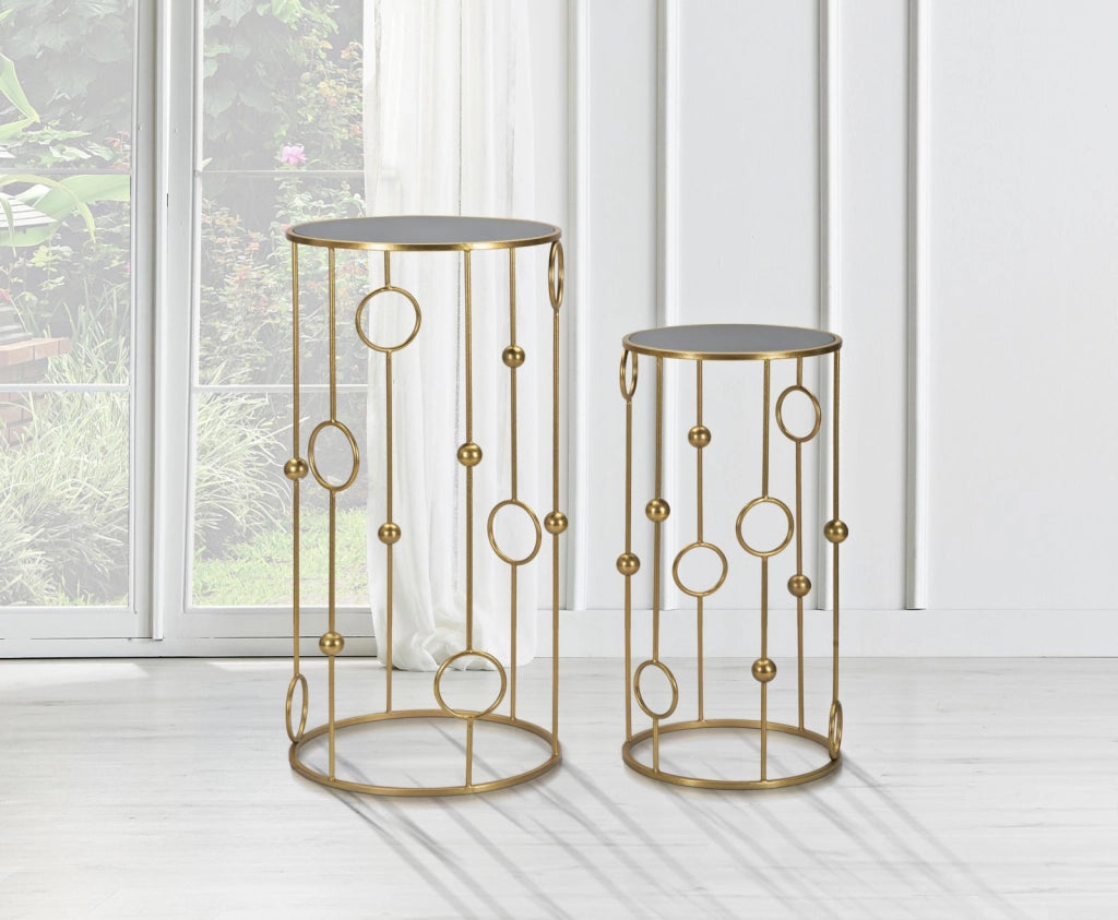 TAVOLINETTO CAGE COPPIA CM Ø 50X100-40X80