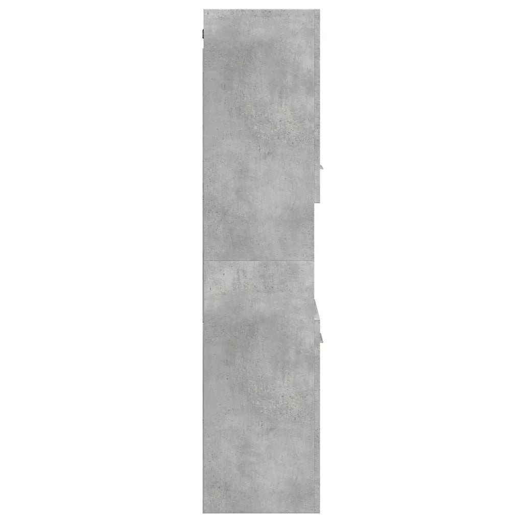 vidaXL Mobile Pensile da Bagno Grigio Cemento 30x30x130cm Truciolato