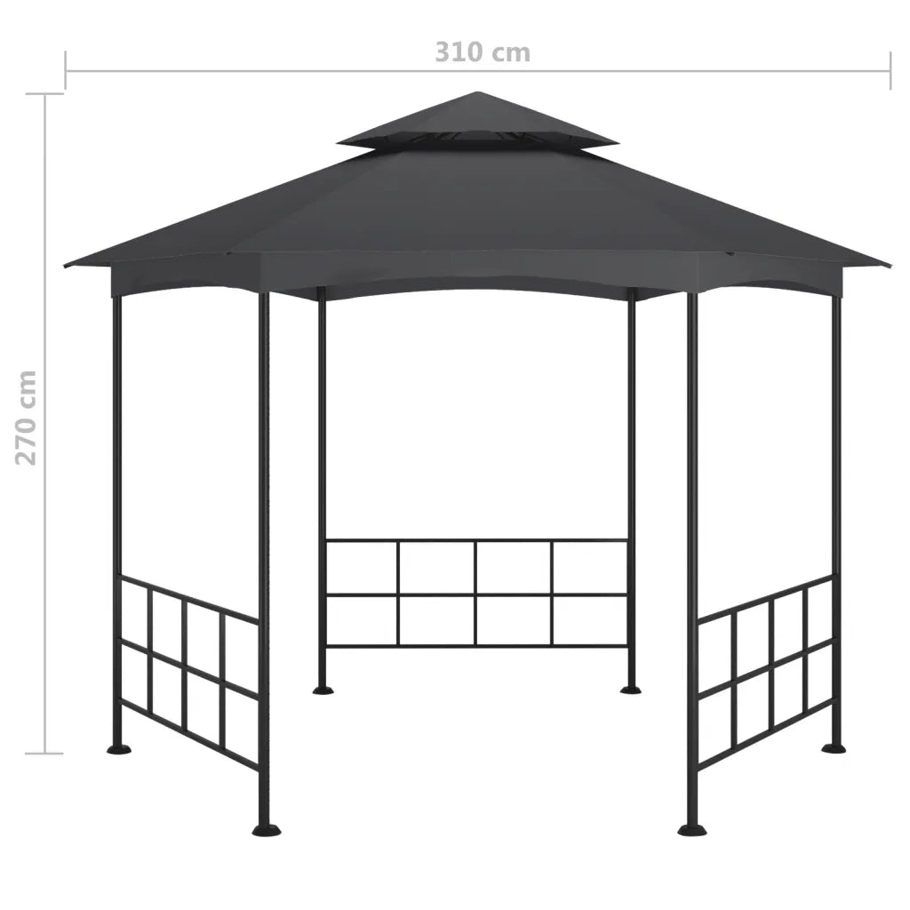 Gazebo | Pergolato con Pareti Laterali 3,1x2,7 m Antracite