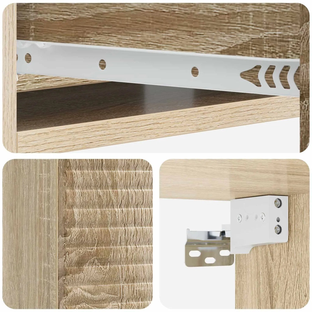 Tavolino da Parete Laterale Rovere Sonoma 59 x 34,5 x 17 cm 898657
