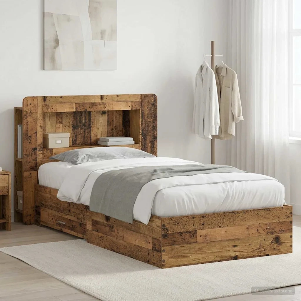 Telaio del letto con storage Legno antico 80 x 200 cm 3433810