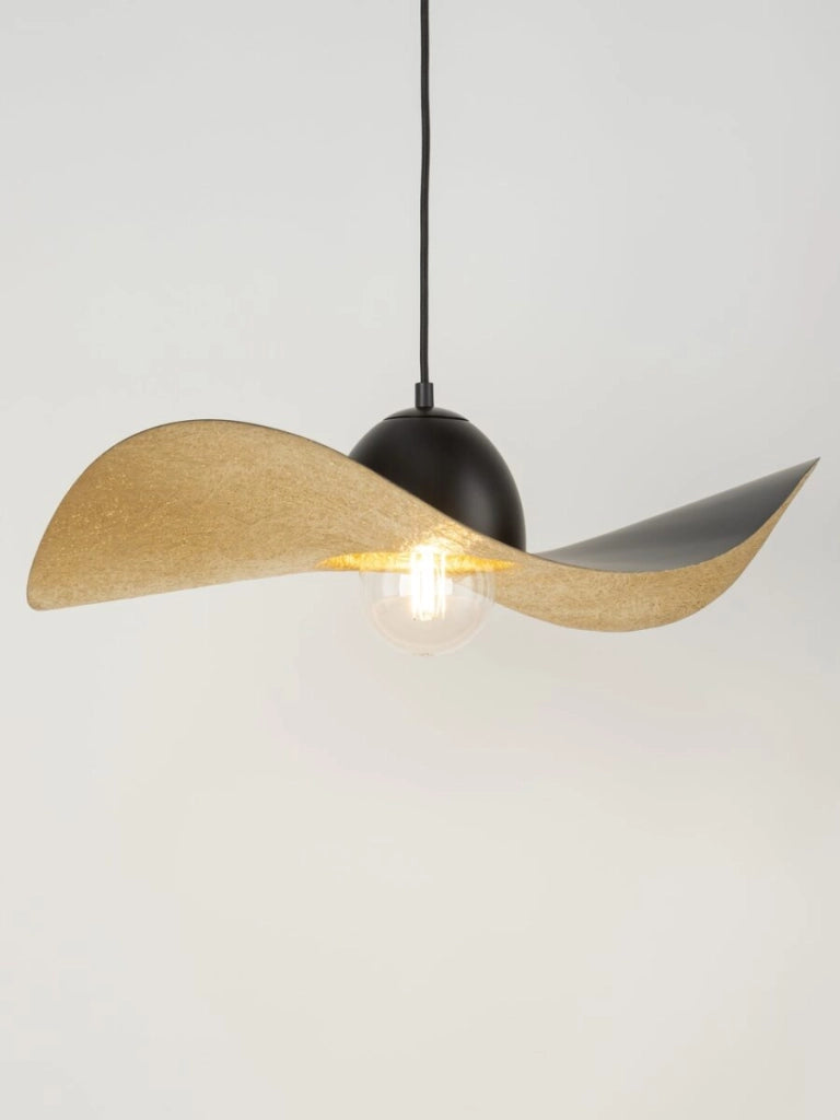 Lampada a sospensione Kapello nera oro Ø55 E27 Sigma