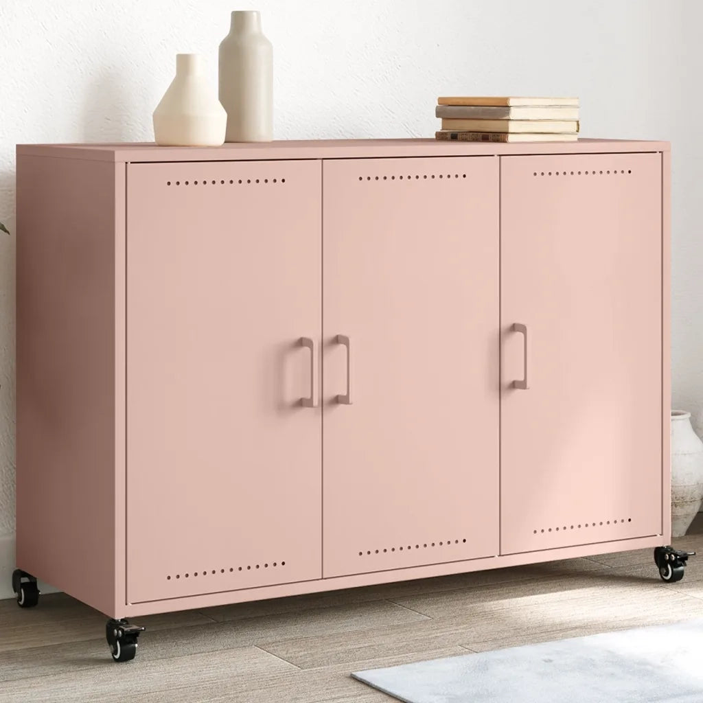 vidaXL Credenza Rosa 100,5x39x72 cm in Acciaio