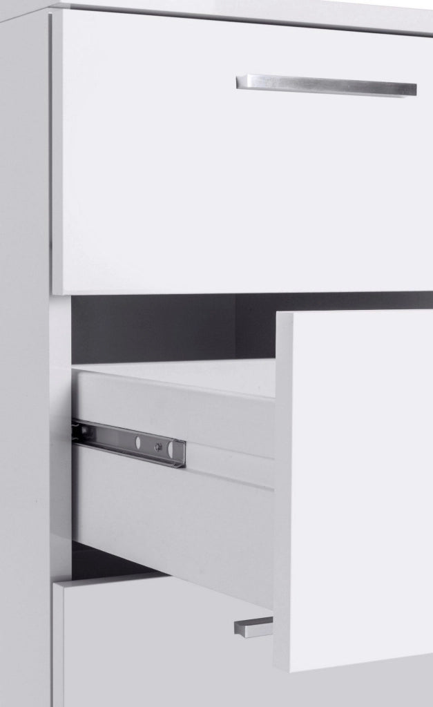 Scrivania Leonilda, Scrittoio angolare con sopralzo, Scrivania ufficio multiuso, 180x90h160 cm, Bianco