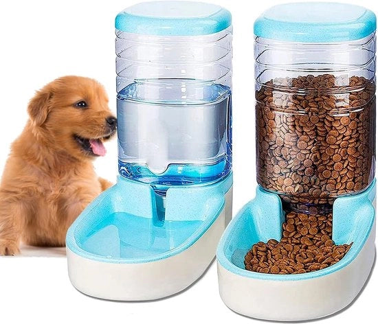 Dispensatore automatico di cibo e acqua per gatti - 3,8 l, 2-in-1 dispositivo di rifornimento cibo e acqua per piccoli-medie taglie
