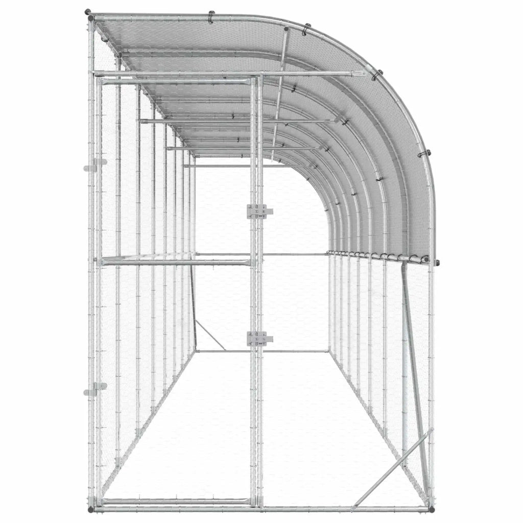 Gabbia per Polli Contro il Muro Argento 600 x 150 x 215 cm 3434723