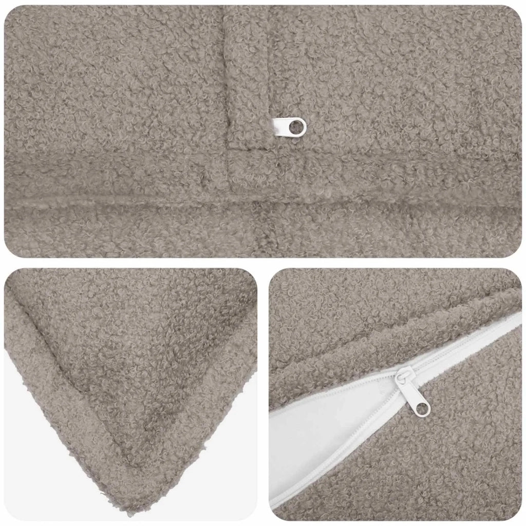 Federa 12 pcs HOUTEN Grigio Chiaro 40 x 80 cm Bouclé 918204