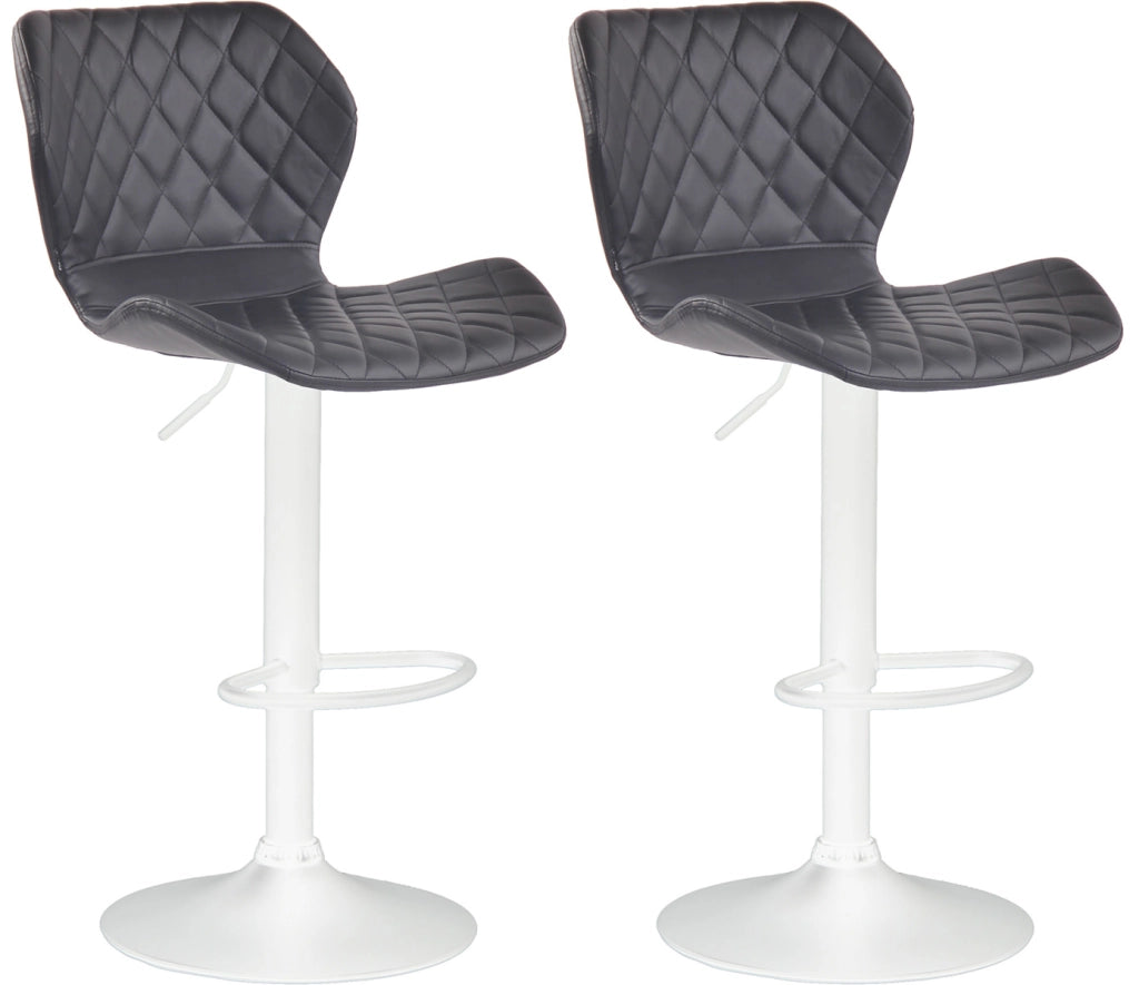 Set 2 sgabelli bar Cork in similpelle nero,bianco