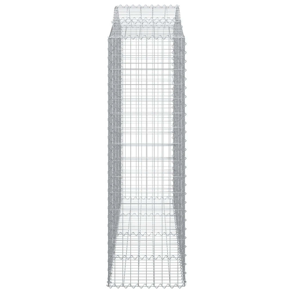 Set di 2 gabbioni ad arco per recinzione gabbia o muro di contenimento 200 x 50 x 160/180 cm ferro zincato argento 02_0041350