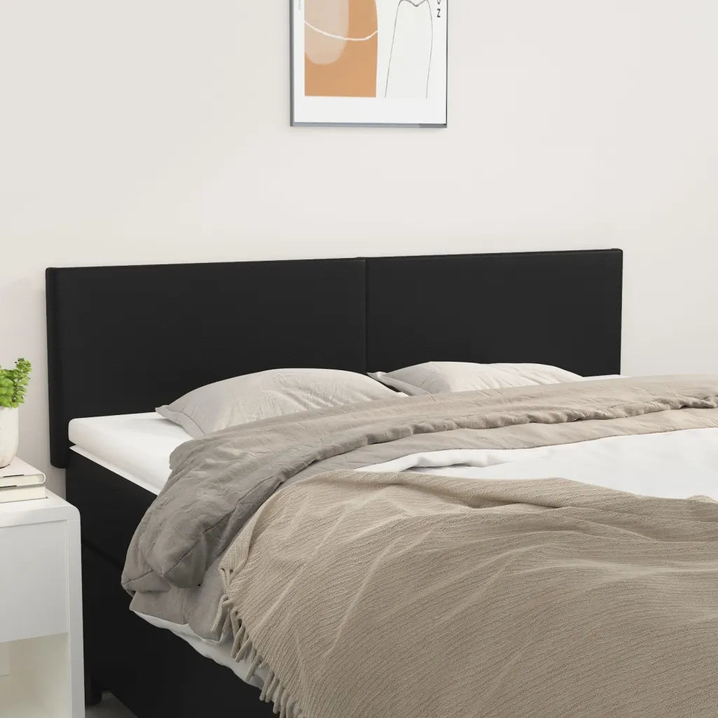 Testiera | Testata Nera 144x5x78/88 cm in Similpelle