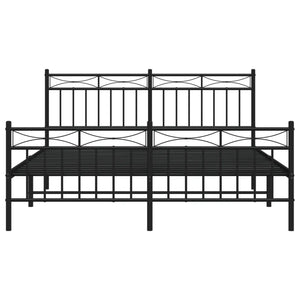 Giroletto senza Materaso con Pediera in Metallo Nero 160x200 cm 373712