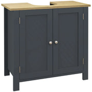 Mobile Sottolavello da Bagno 60x30x60 cm in Truciolato e MDF Grigio