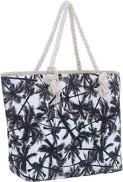Borsa da spiaggia grande con cerniera - shopper ampio - 1 pezzo - stile beach - 58 x 38 x 18 cm