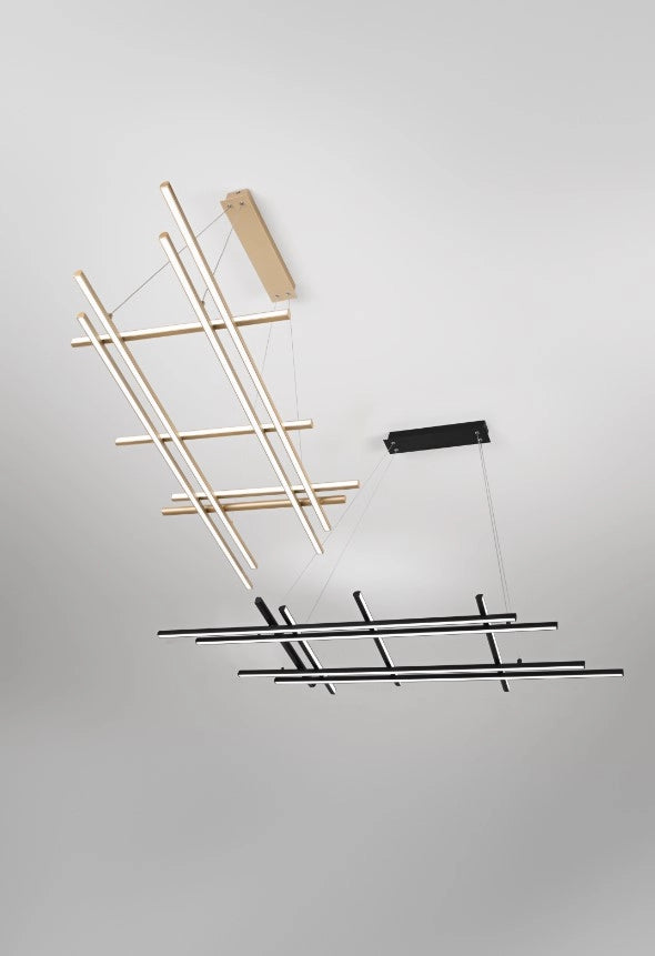 SOSPENSIONE MOVIDA ORO A LED 3000k 4163lm, 114W DIMMERABILE L.125CM