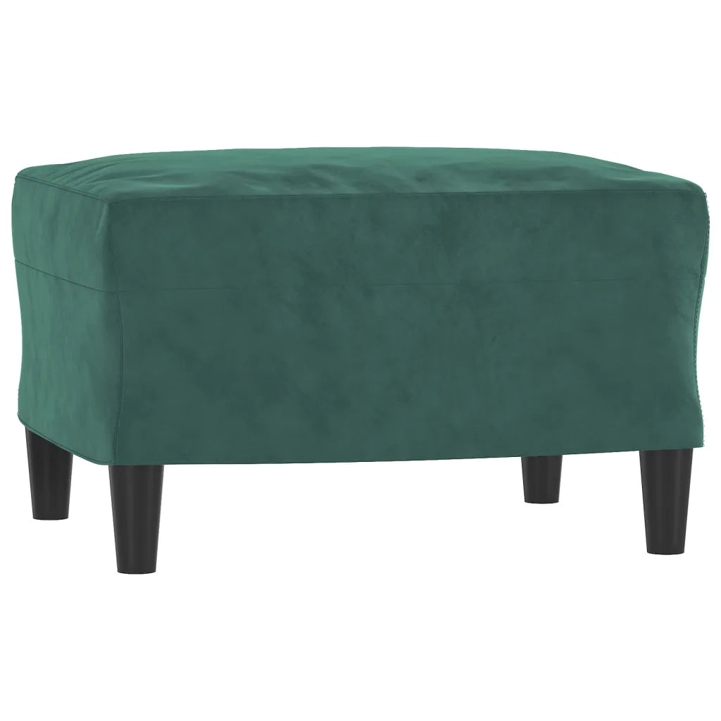 Poltroncina con Poggiapiedi Verde Scuro 60 cm in Velluto CFW9068103