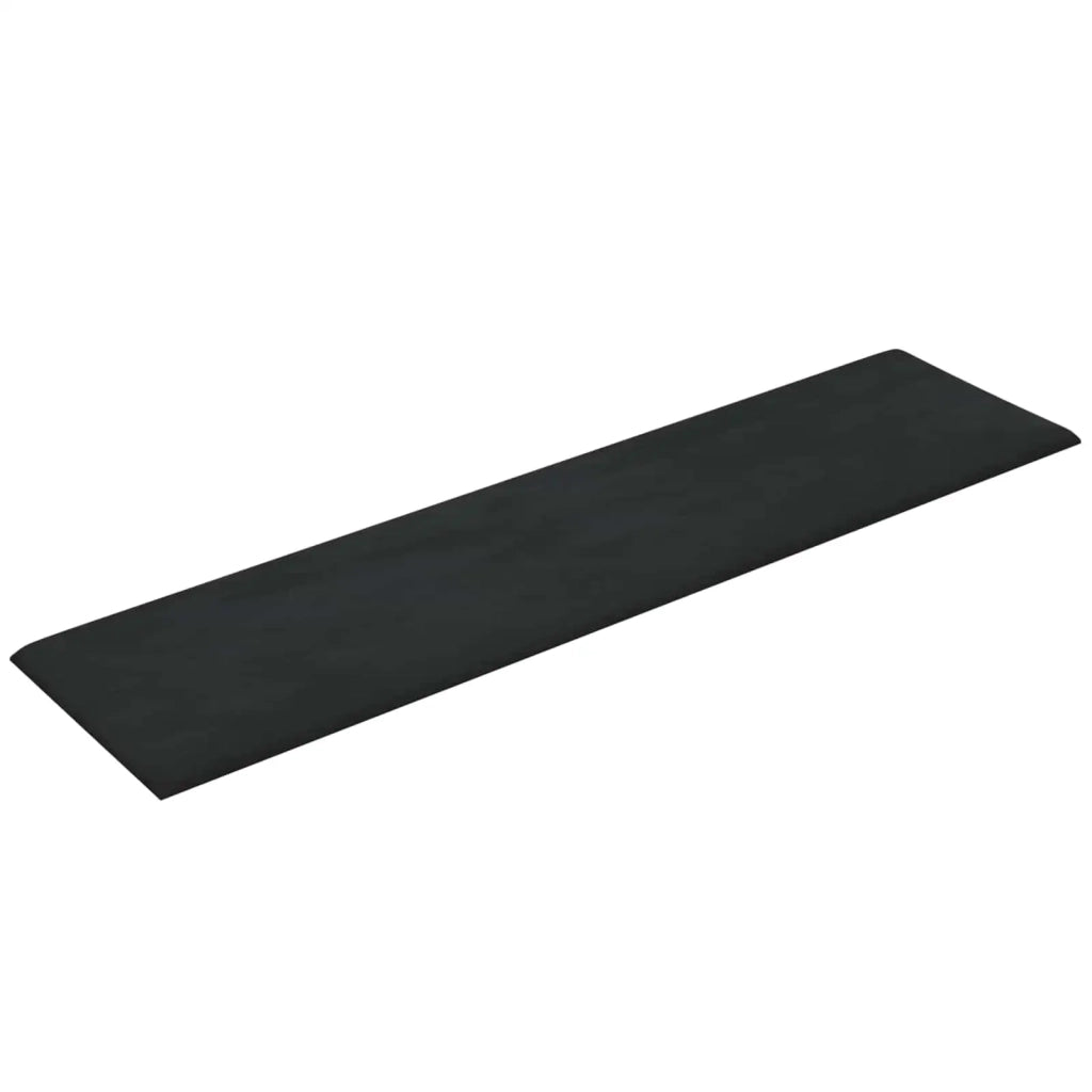Testiera da Parete 12 pcs Nero 60 x 15 cm Velluto 4008341