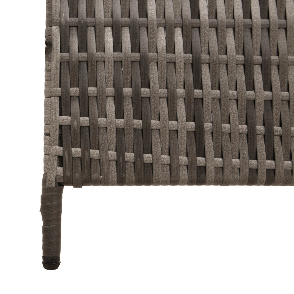 Divider Room a 4 Pannelli Pieghevole Grigio 195x180 cm in Poly Rattan
