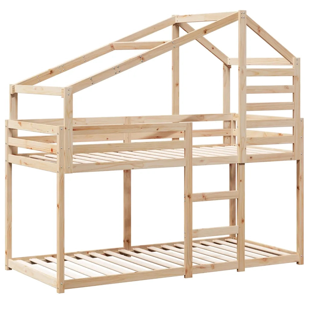 Letto a Castello senza Materasso 90x200cm Massello Pino